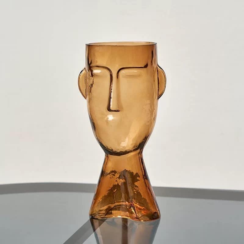 Artistic Face Handblown Glass Vase - Lily & Eden