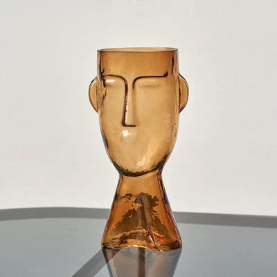 Artistic Face Handblown Glass Vase - Lily & Eden
