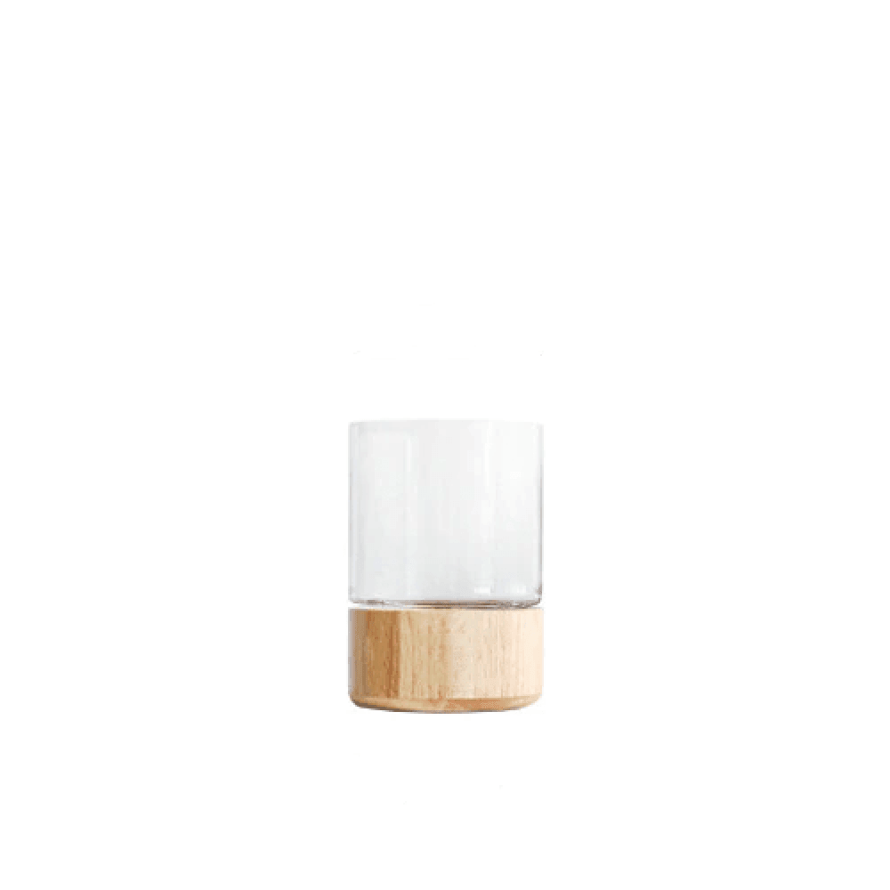 Tranquility Wooden Base Glass Vases - Lily & Eden