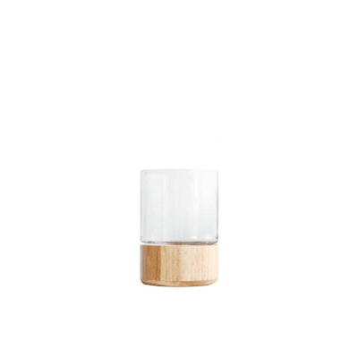 Tranquility Wooden Base Glass Vases - Lily & Eden