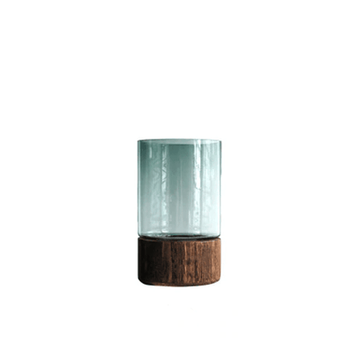 Tranquility Wooden Base Glass Vases - Lily & Eden