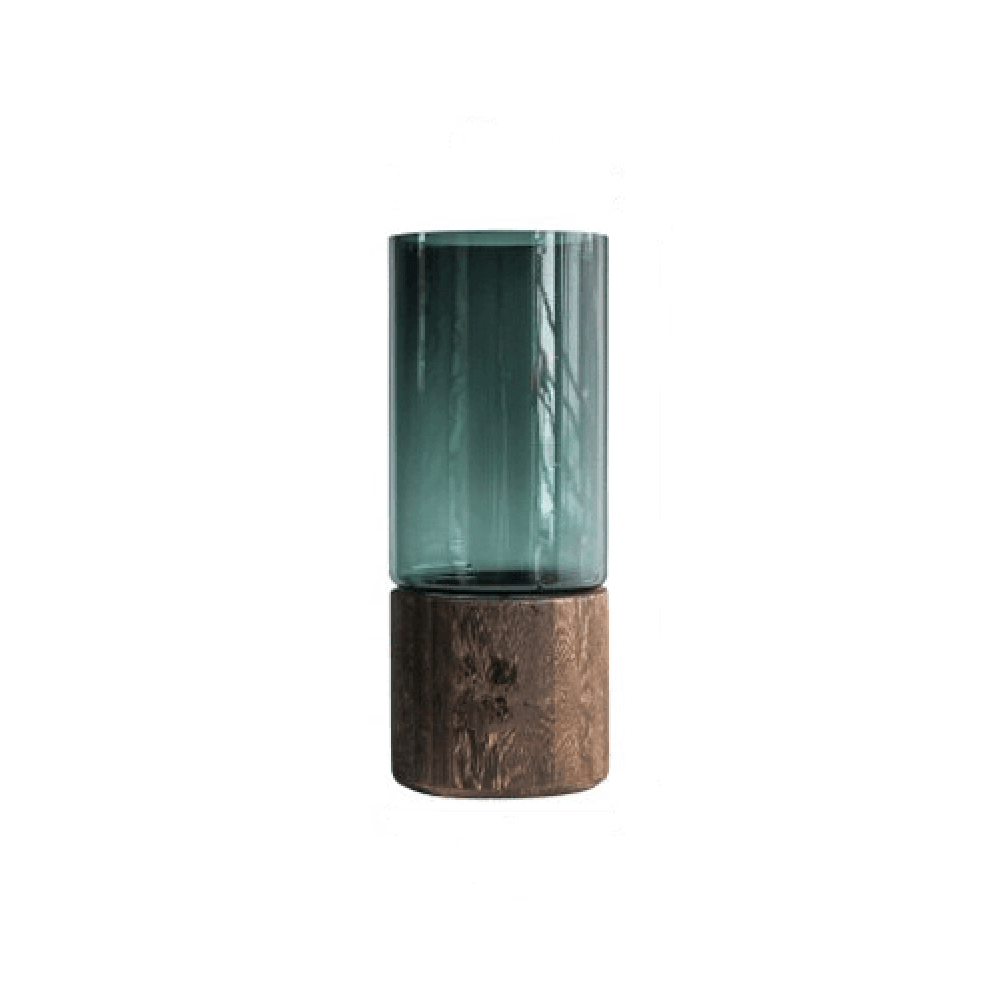 Tranquility Wooden Base Glass Vases - Lily & Eden