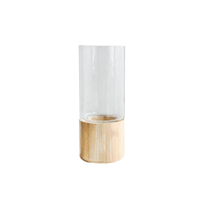 Tranquility Wooden Base Glass Vases - Lily & Eden