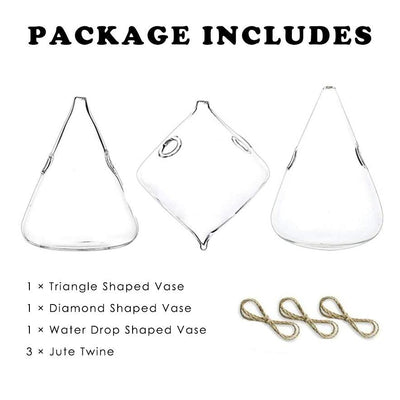 3-Piece Glass Hanging Terrarium Vases - Lily & Eden