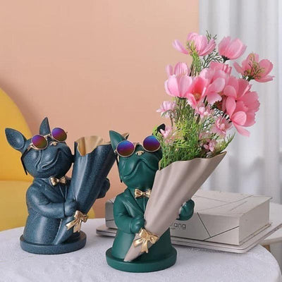 French Bulldog Floral Vase - Lily & Eden