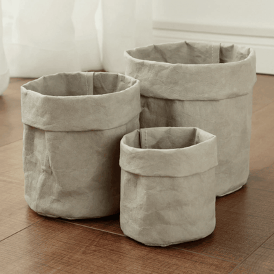 Rustic Cloth Planter Basket Slate / Small | Lily & Eden