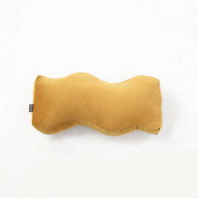 Velvety Retro Shapes Pillow Wave / Goldenrod | Lily & Eden