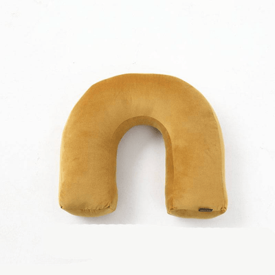 Velvety Retro Shapes Pillow U / Goldenrod | Lily & Eden