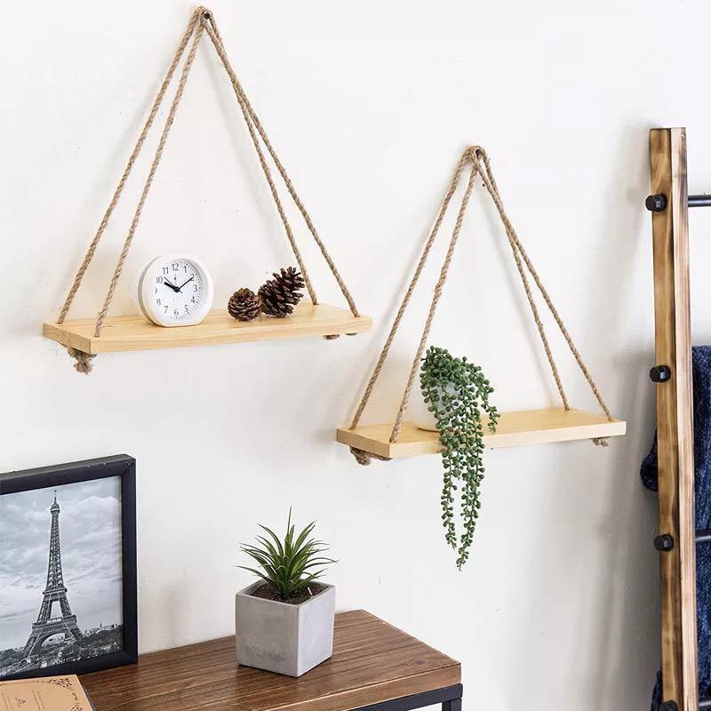 Wrapped Rope Holding Rack Wooden Rope Swing Wall-Mounted Rack – Lily & Eden