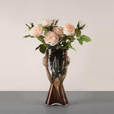 Artistic Face Handblown Glass Vase - Lily & Eden