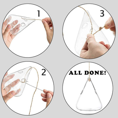 3-Piece Glass Hanging Terrarium Vases - Lily & Eden