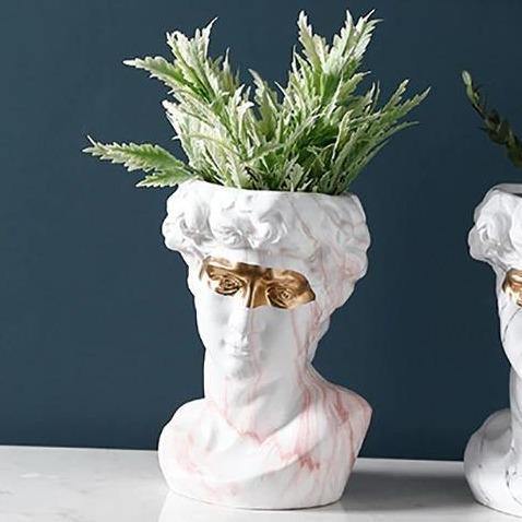 Ceramic David Head Planter Pot Sculpture - Lily & Eden