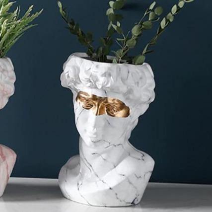 Ceramic David Head Planter Pot Sculpture - Lily & Eden