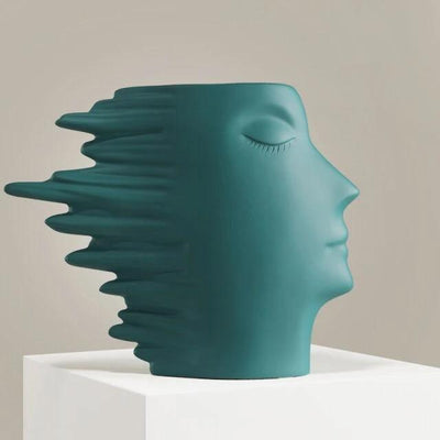 Faces in the Wind Vase CadetBlue | Lily & Eden