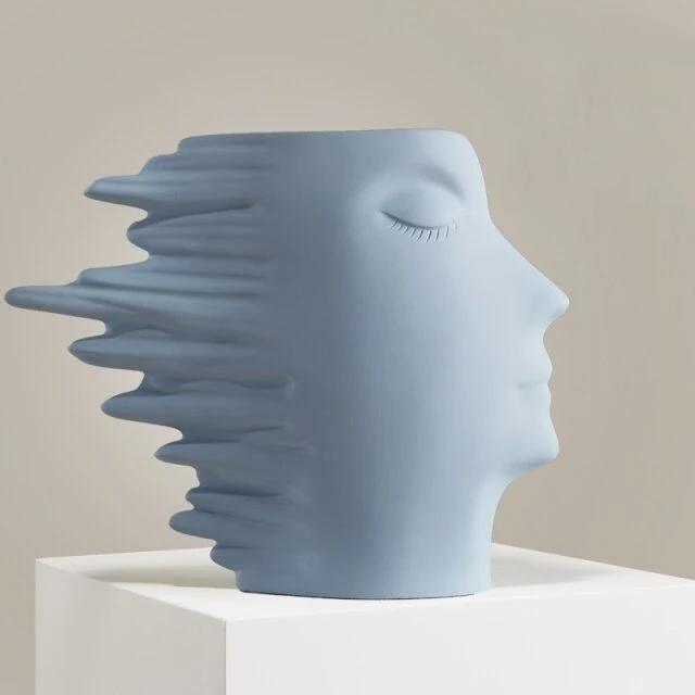 Faces in the Wind Vase LightSteelBlue | Lily & Eden