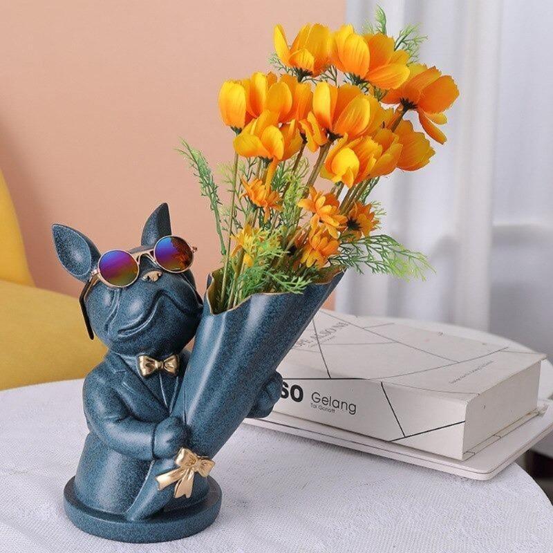French Bulldog Floral Vase - Lily & Eden