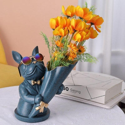 French Bulldog Floral Vase - Lily & Eden