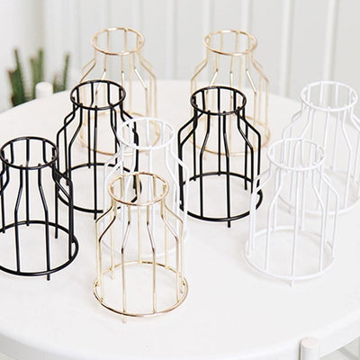 Iron and Ceramic Vase with Grated Design - Lily & Eden