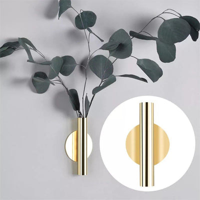 Contemporary Wall Hung Metal Tube Vase - Lily & Eden