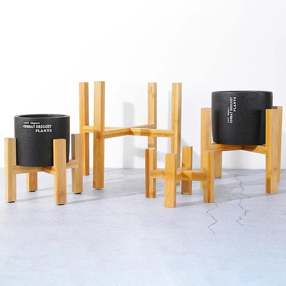 free standing plant pot Authentic Bamboo Wood Plant Stand Large, suitable for 16cm planters