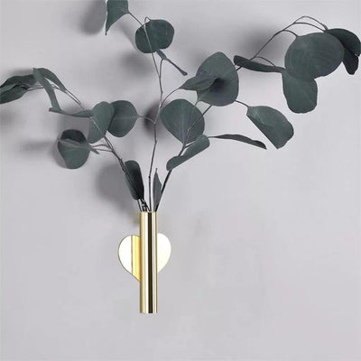 Contemporary Wall Hung Metal Tube Vase - Lily & Eden