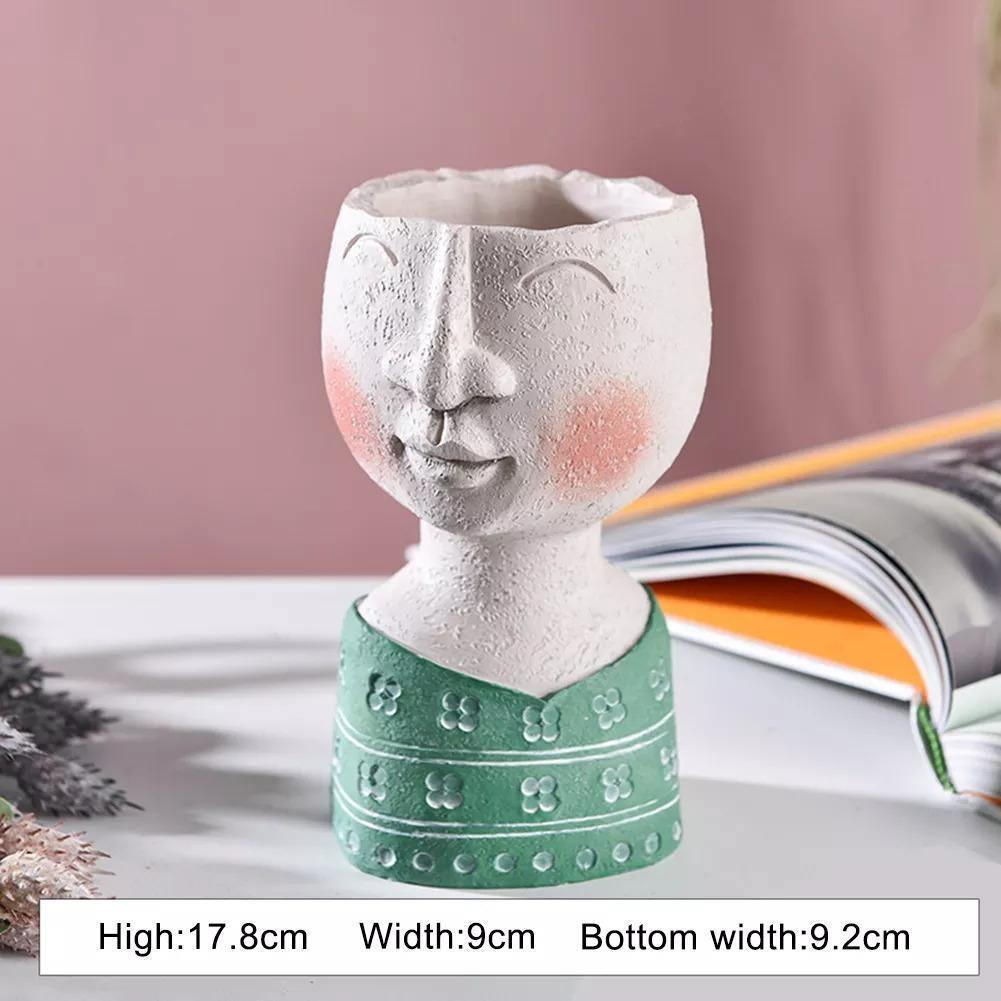 human figure plant pot Caricature Portrait Face Figure Sculpture Pot George