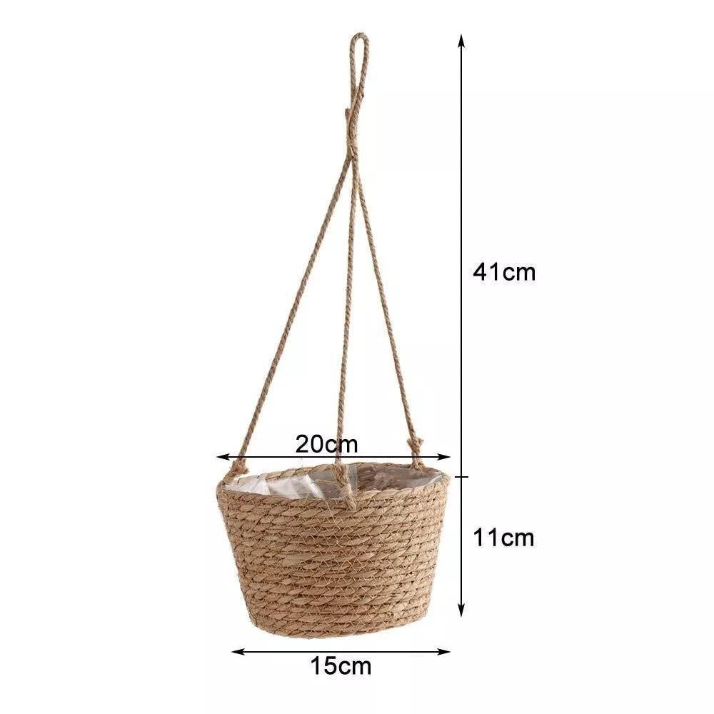 woven hanging planter Jute Rope Hanging Planter Basket Tan