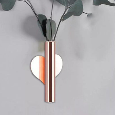 Contemporary Wall Hung Metal Tube Vase - Lily & Eden