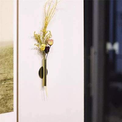 Contemporary Wall Hung Metal Tube Vase - Lily & Eden