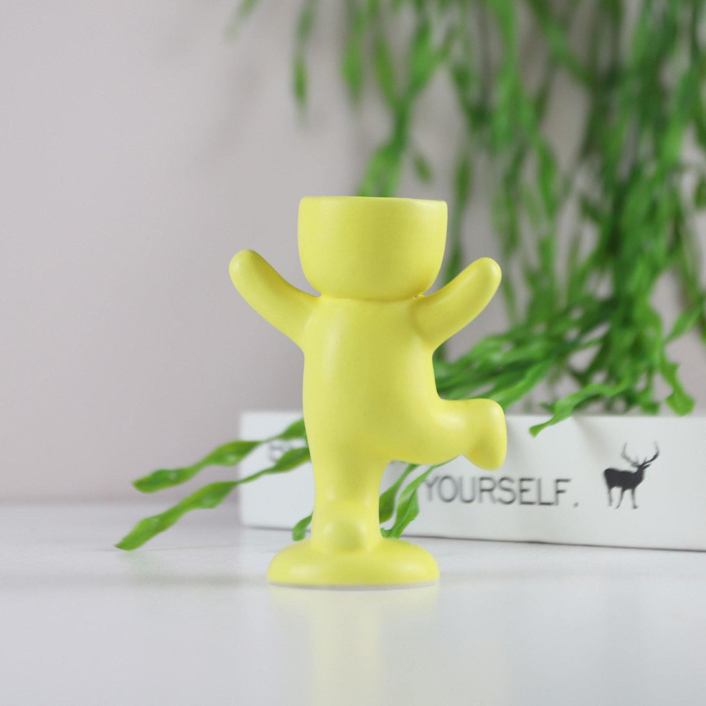 Little Human Ceramic Succulent Planter Hooray / Yellow | Lily & Eden