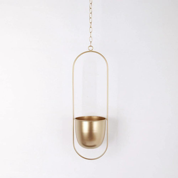 halo metal hanging planter Metal Halo Hanging Planter Black / Round
