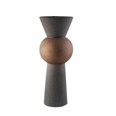 Juniper Ceramic Vases Brown Ball Cylinder | Lily & Eden