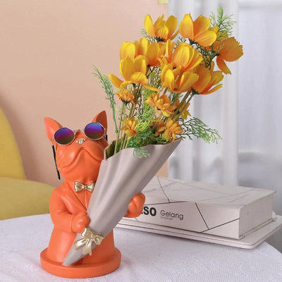 French Bulldog Floral Vase - Lily & Eden
