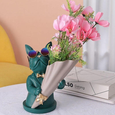 French Bulldog Floral Vase - Lily & Eden
