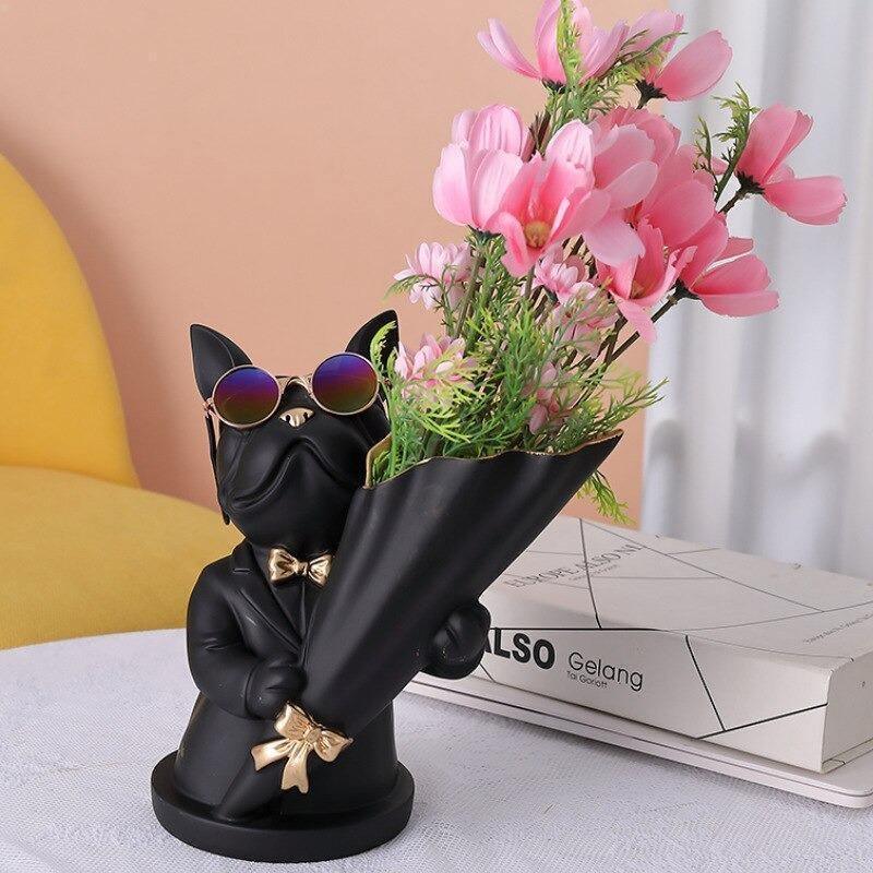 French Bulldog Floral Vase - Lily & Eden