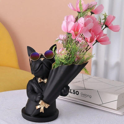French Bulldog Floral Vase - Lily & Eden