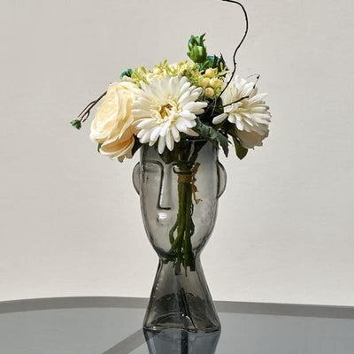 Artistic Face Handblown Glass Vase - Lily & Eden