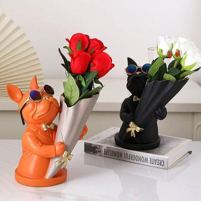 French Bulldog Floral Vase - Lily & Eden