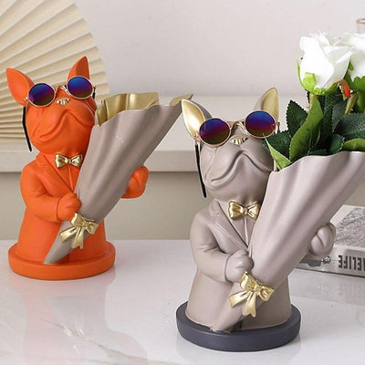 French Bulldog Floral Vase - Lily & Eden
