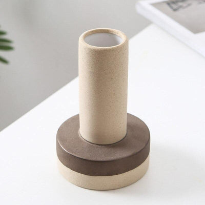 Juniper Ceramic Vases Tan Cylinder | Lily & Eden