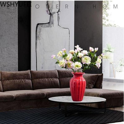Attractive Curved Red Vases - Lily & Eden