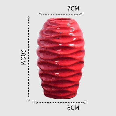 Attractive Curved Red Vases - Lily & Eden