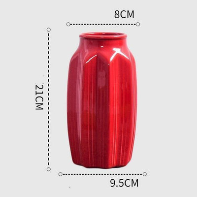 Attractive Curved Red Vases - Lily & Eden