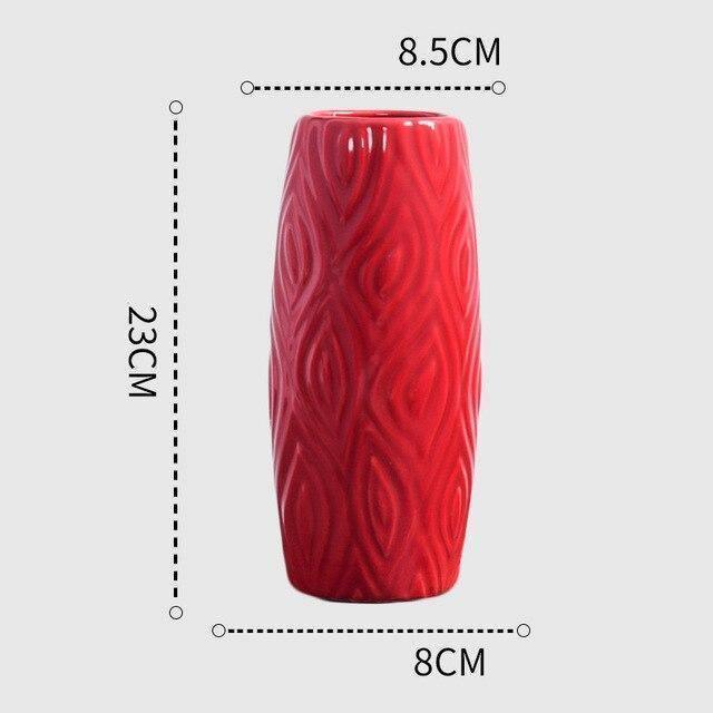 Attractive Curved Red Vases - Lily & Eden