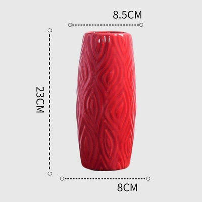 Attractive Curved Red Vases - Lily & Eden
