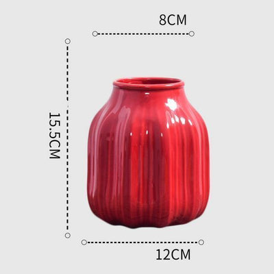 Attractive Curved Red Vases - Lily & Eden