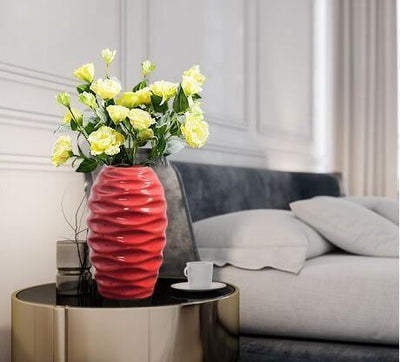 Attractive Curved Red Vases - Lily & Eden