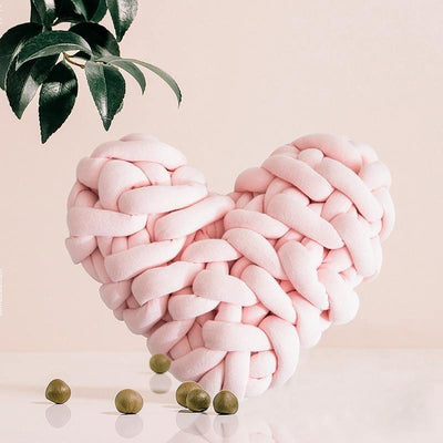 Valentine Heart Chunky Twist Throw Pillow Cushion - Lily & Eden