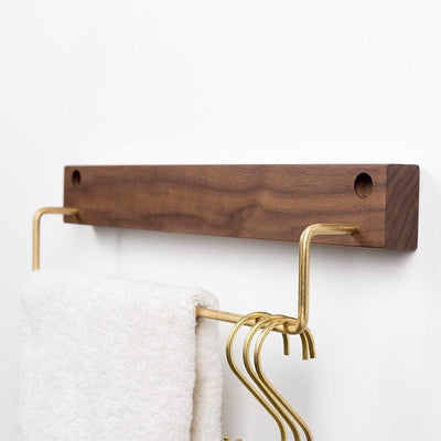 Beechwood Towel Rack Small Black Walnut SaddleBrown | Lily & Eden