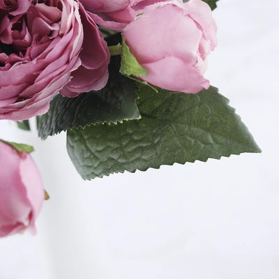 9-Piece Faux Silk Peonies Artificial Flowers - Lily & Eden